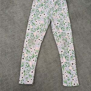 Sammy + Nat Green and White Floral Leggings